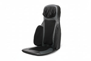 Masseur de dos avec chaleur & pétrissage – Coussin de siège Shiatsu portable Beige/Noir Électrique, 3 modes de Vibration & 3 Intensités, 48W