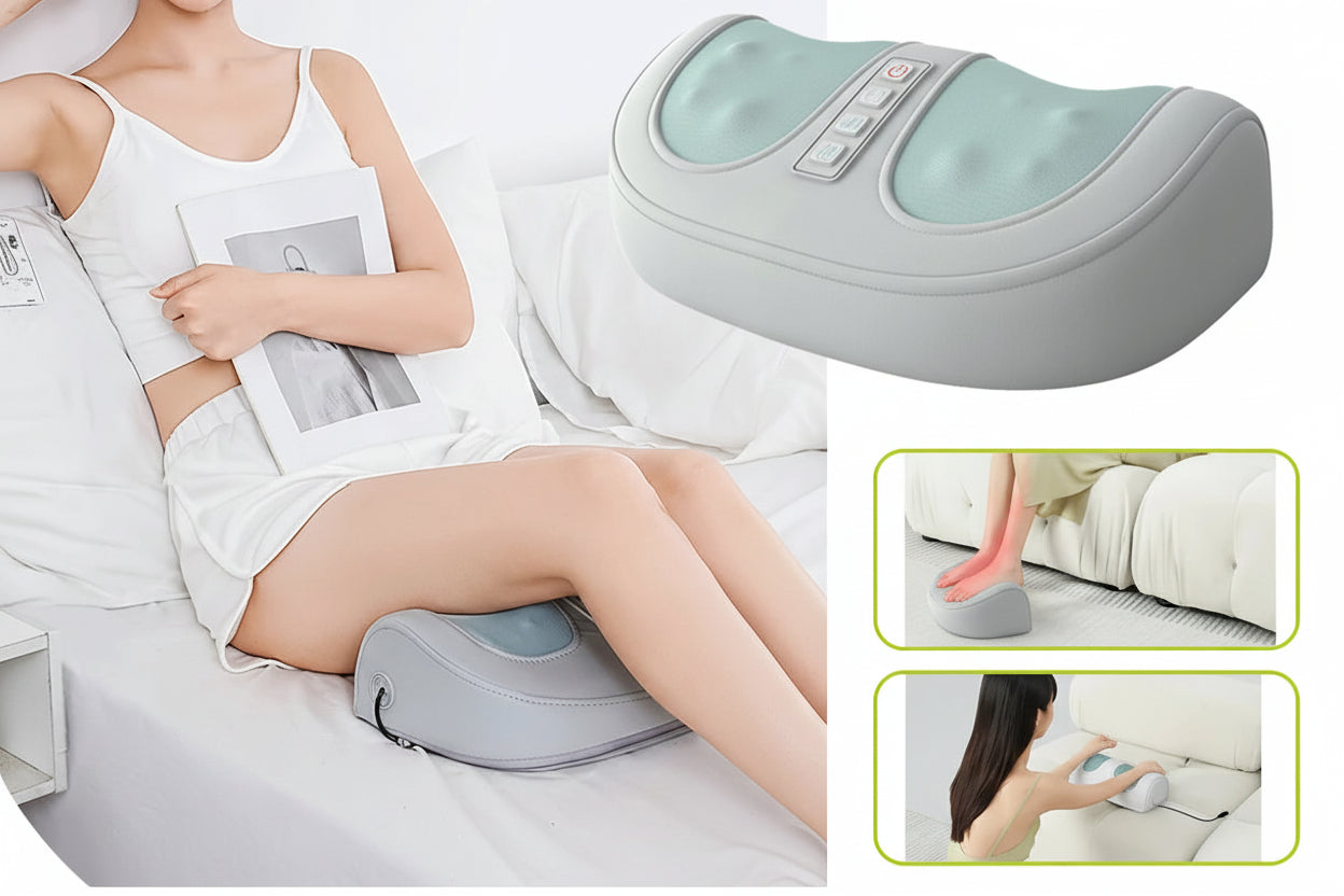 Masseur de pied électrique Shiatsu & Chauffant – Masseur corporel Pétrissage profond, Thérapie thermique, 3 Modes de rouleau & Circulation sanguine