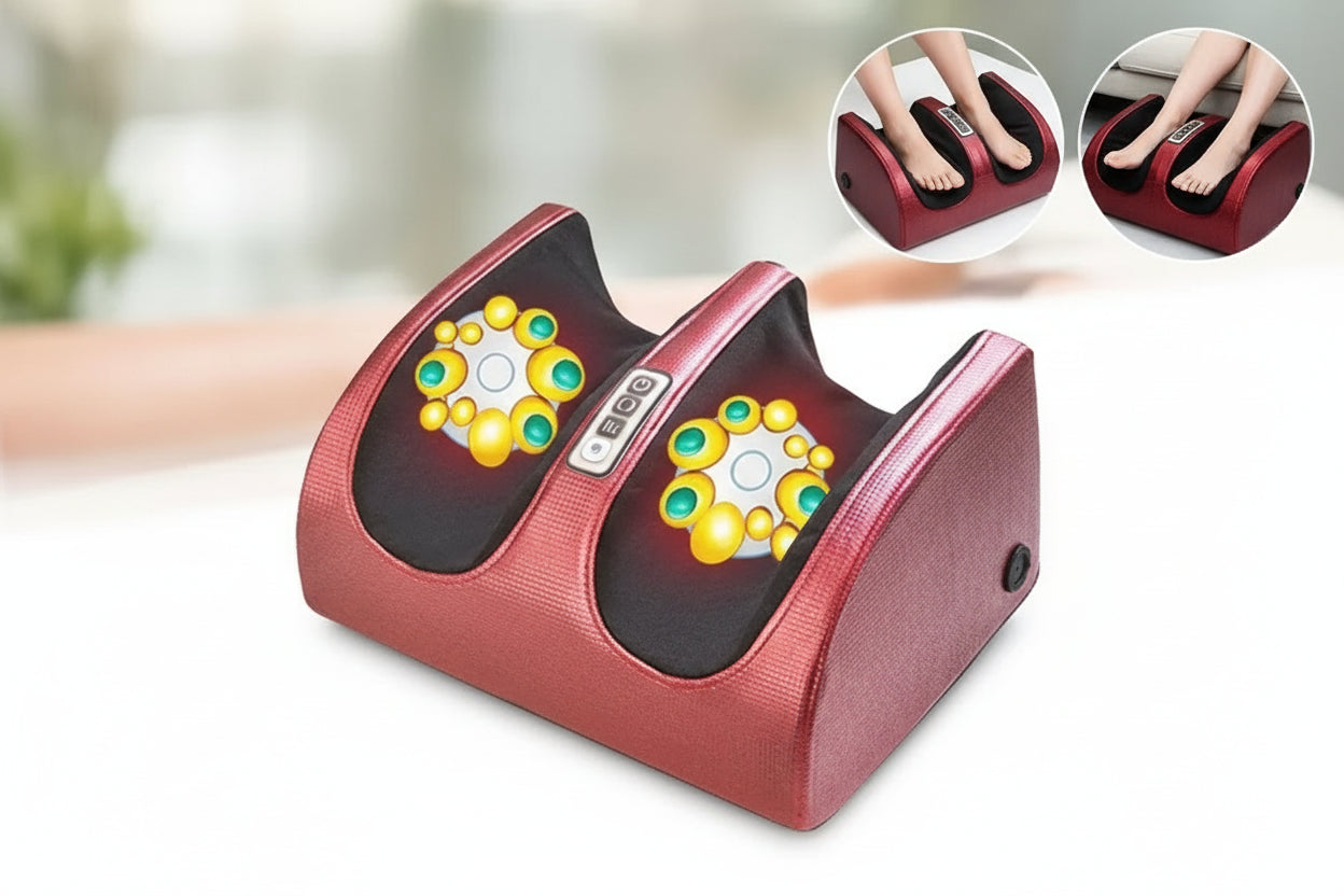 Masseur de pied électrique à Compression & Chauffante – Rouleau de Pétrissage Relaxation musculaire Thérapie Chauffante Jambes & Chevilles