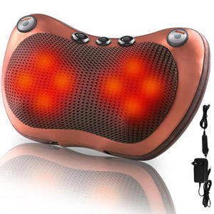 Oreiller de Massage électrique tête & cou – Masseur Shiatsu relaxation épaules dos, thérapie magnétique arthrite, portable & vibrant