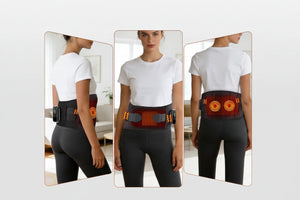 Ceinture massage dos chauffante vibrant – Support lombaire thermique sans fil, abdomen et taille, 3 niveaux de chaleur & vibrations