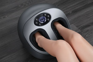 Masseur de pied électrique Shiatsu & Pétrissage – Masseur pieds complet Chauffant Airbag, Rouleau & Grattage, 5 Modes, Intensité 9 Niveaux, 34-47