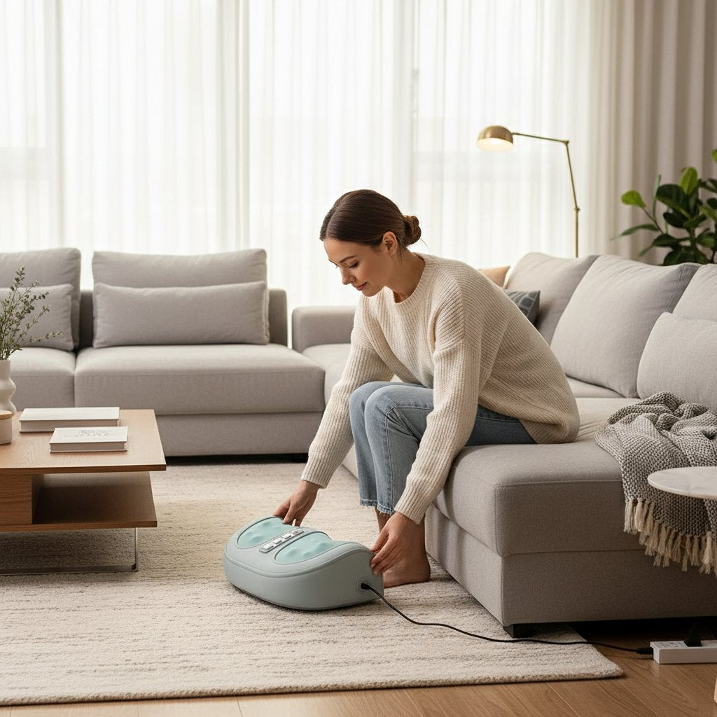 Masseur de pied électrique Shiatsu & Chauffant – Masseur corporel Pétrissage profond, Thérapie thermique, 3 Modes de rouleau & Circulation sanguine