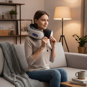 Appareil massage cou et cervicales, Vibration 3D & Pétrissage Shiatsu – Oreiller Nuque Électrique, Soulagement Douleur Cervicale & Fatigue, Masseurs Dos Épaules