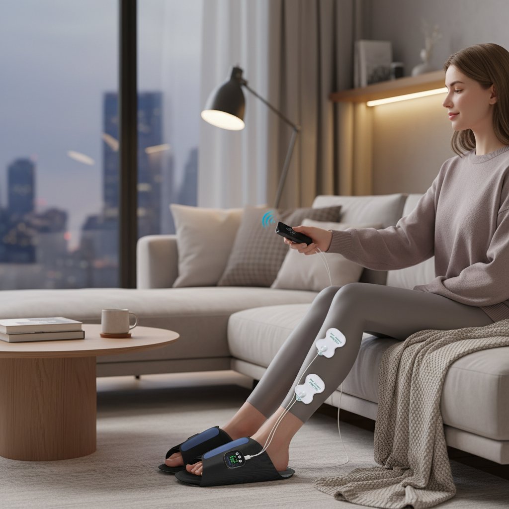 Masseur de pied électrique Stimulation musculaire & Relaxation – Coussin EMS Circulation sanguine Machine de massage des pieds Spa Pieds sans piles outil de massage