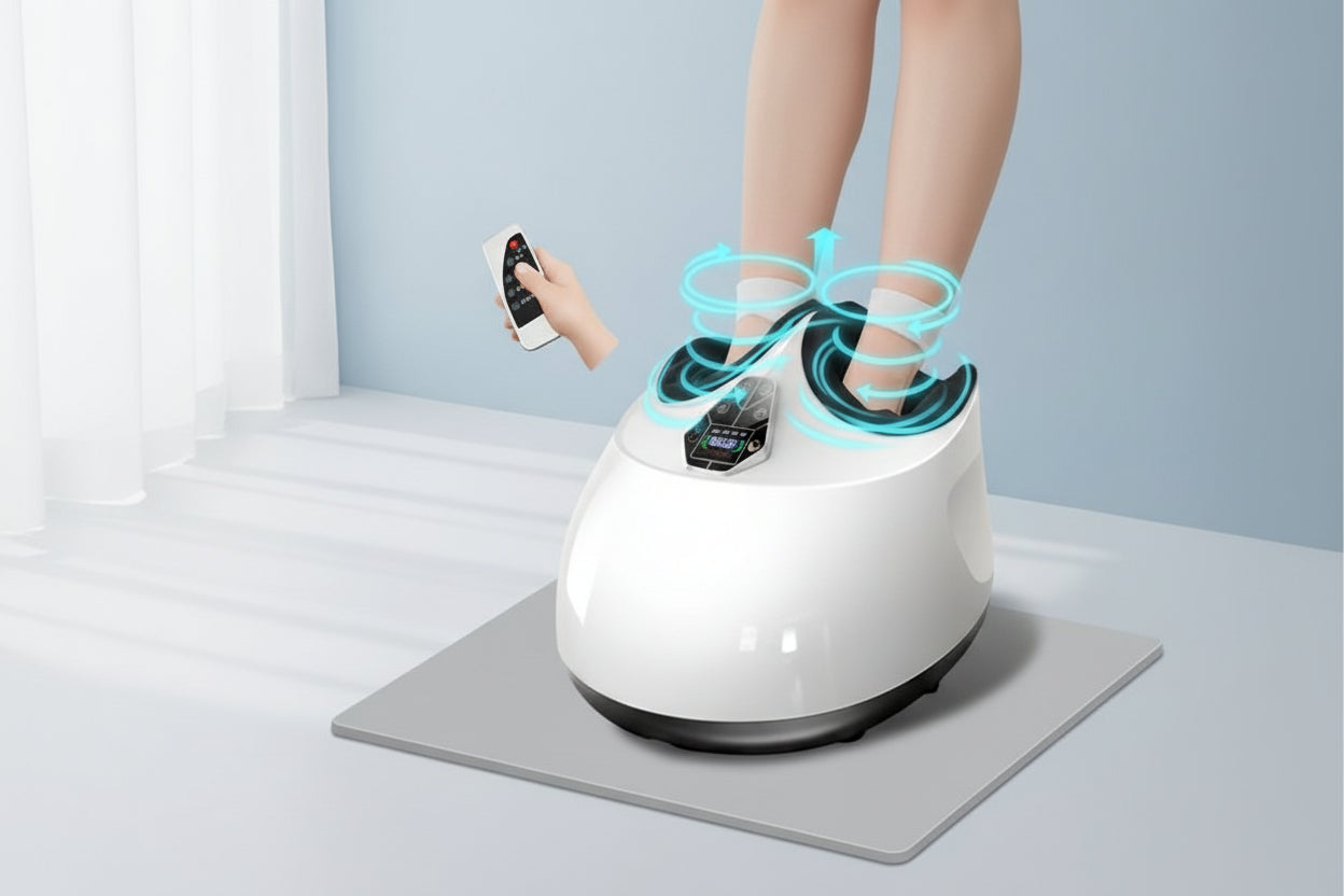 Masseur de pied électrique vibrant & pétrissant – Appareil de massage acupression, rouleaux shiatsu, relaxant pour jambes & pieds – Soulagement douleur