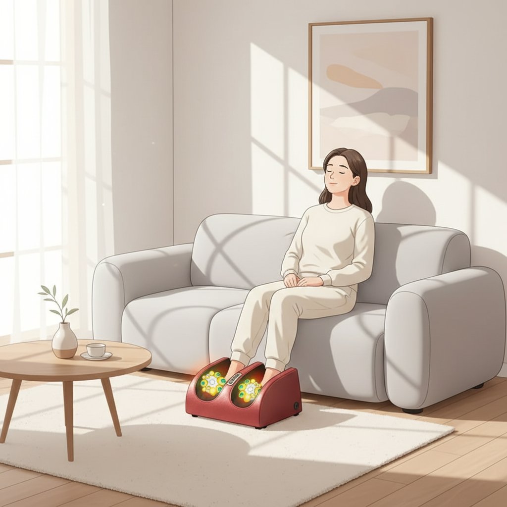 Masseur de pied électrique à Compression & Chauffante – Rouleau de Pétrissage Relaxation musculaire Thérapie Chauffante Jambes & Chevilles