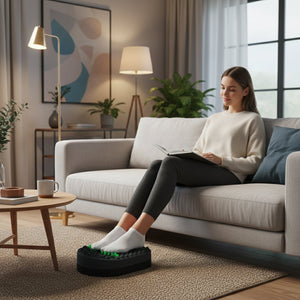 Masseur de pied électrique Repose Pied & Ottoman – Tabouret Bureau, Soulagement Fasciite Plantaire, Coussinets Silicone Souple & Stimulation Circulation Sanguine