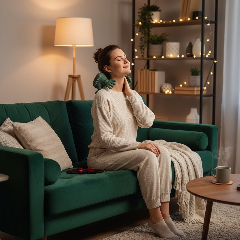 Masseur de cou électrique & dorsal – Massage profond 4D, soulagement douleurs & tensions musculaires, rechargeable, Type-C, autonomie 3H