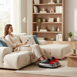 Masseur de pied électrique Shiatsu 3D & Chauffant – Pétrissage Mollets, Massage Relaxant, Idéal Maman, Papa & Cadeau Noël Fête des Mères