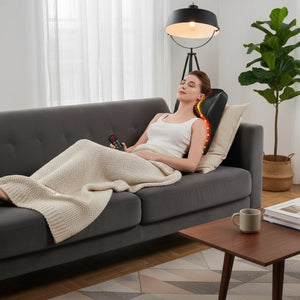 Coussin masseur cervical Vibration & Chauffant – Oreiller de massage électrique 3 vitesses, relaxation épaules, cou & dos