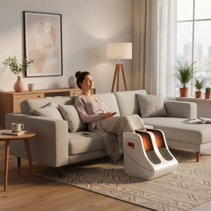 Masseur de pied électrique Shiatsu & Pétrissage – Circulation Chaleur, Compression Jambes & Mollets, Relaxation Profonde, Usage Homme Femme