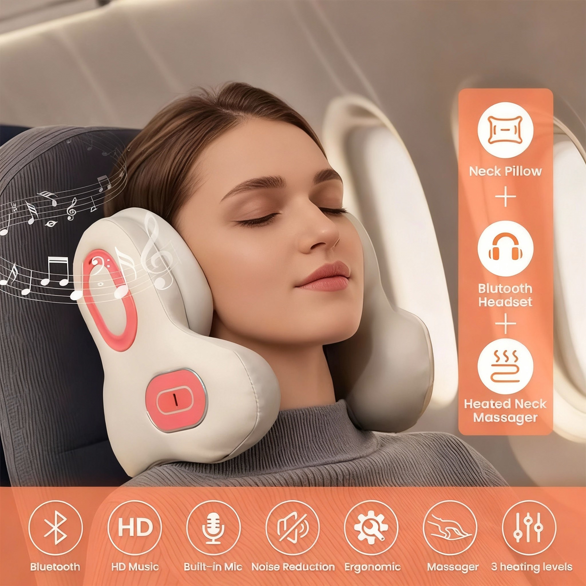 Masseur cervical chauffant