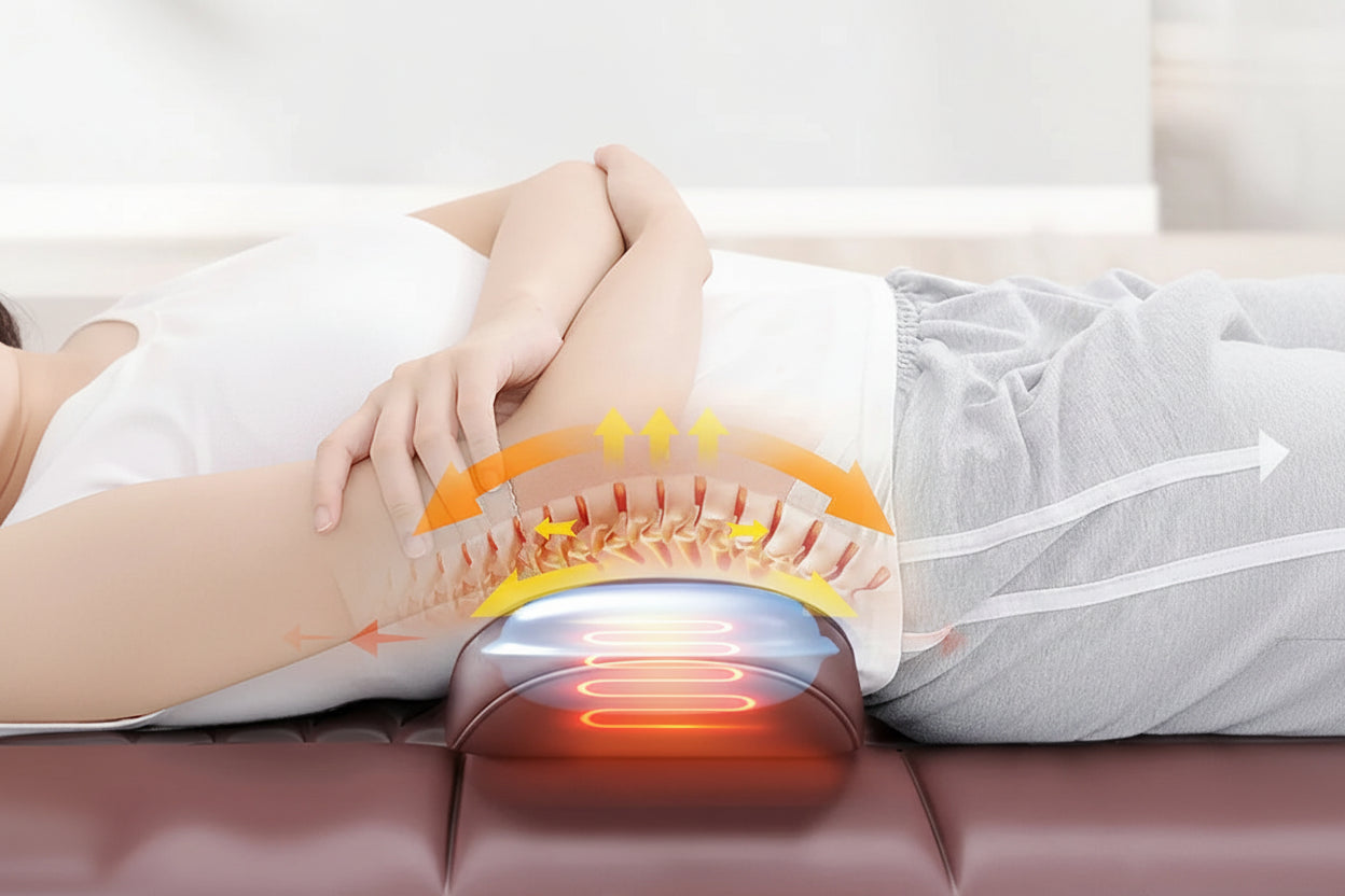 Masseur de corps électrique vibrant & chauffant – Coussin de massage vibrant épaules, cou, taille & genoux avec airbags