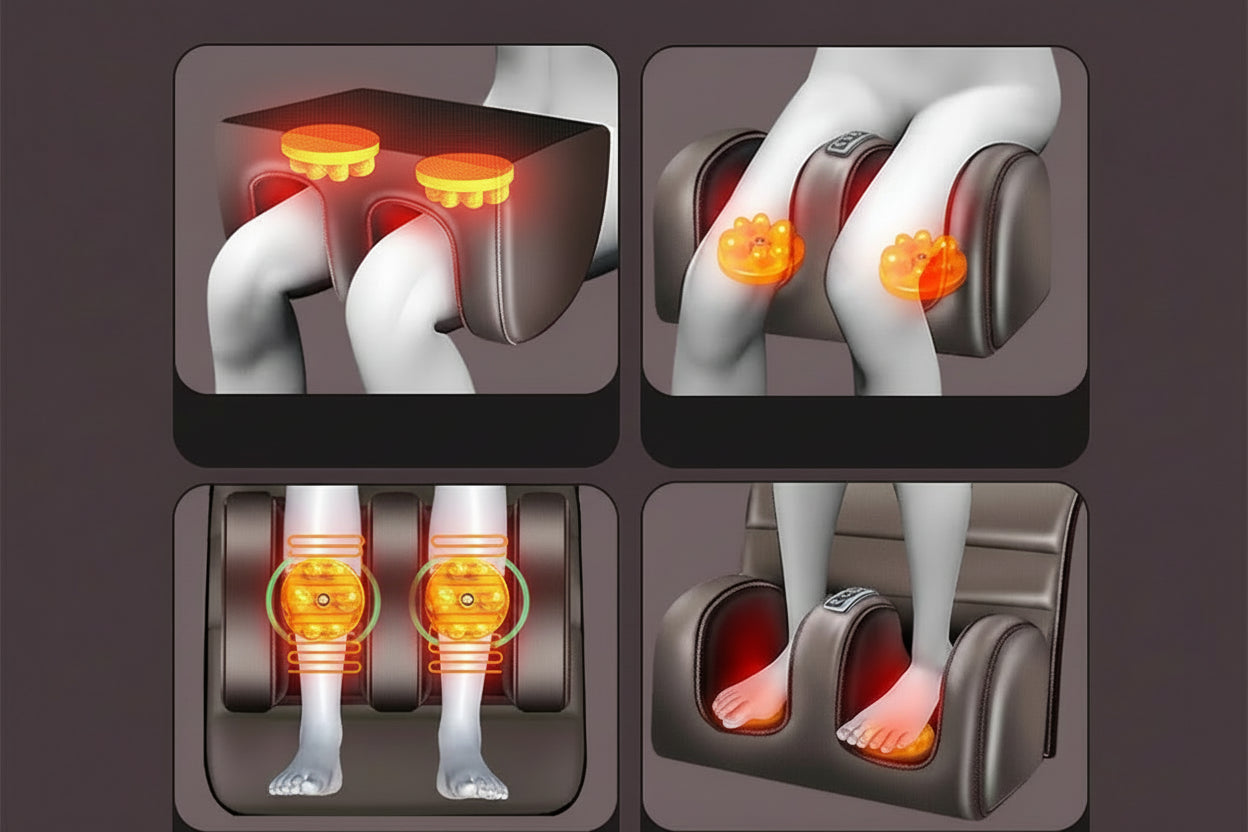 Masseur de corps électrique vibrant & chauffant – Coussin de massage vibrant épaules, cou, taille & genoux avec airbags