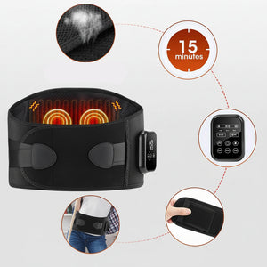 Ceinture massage dos chauffante vibrant – Support lombaire thermique sans fil, abdomen et taille, 3 niveaux de chaleur & vibrations