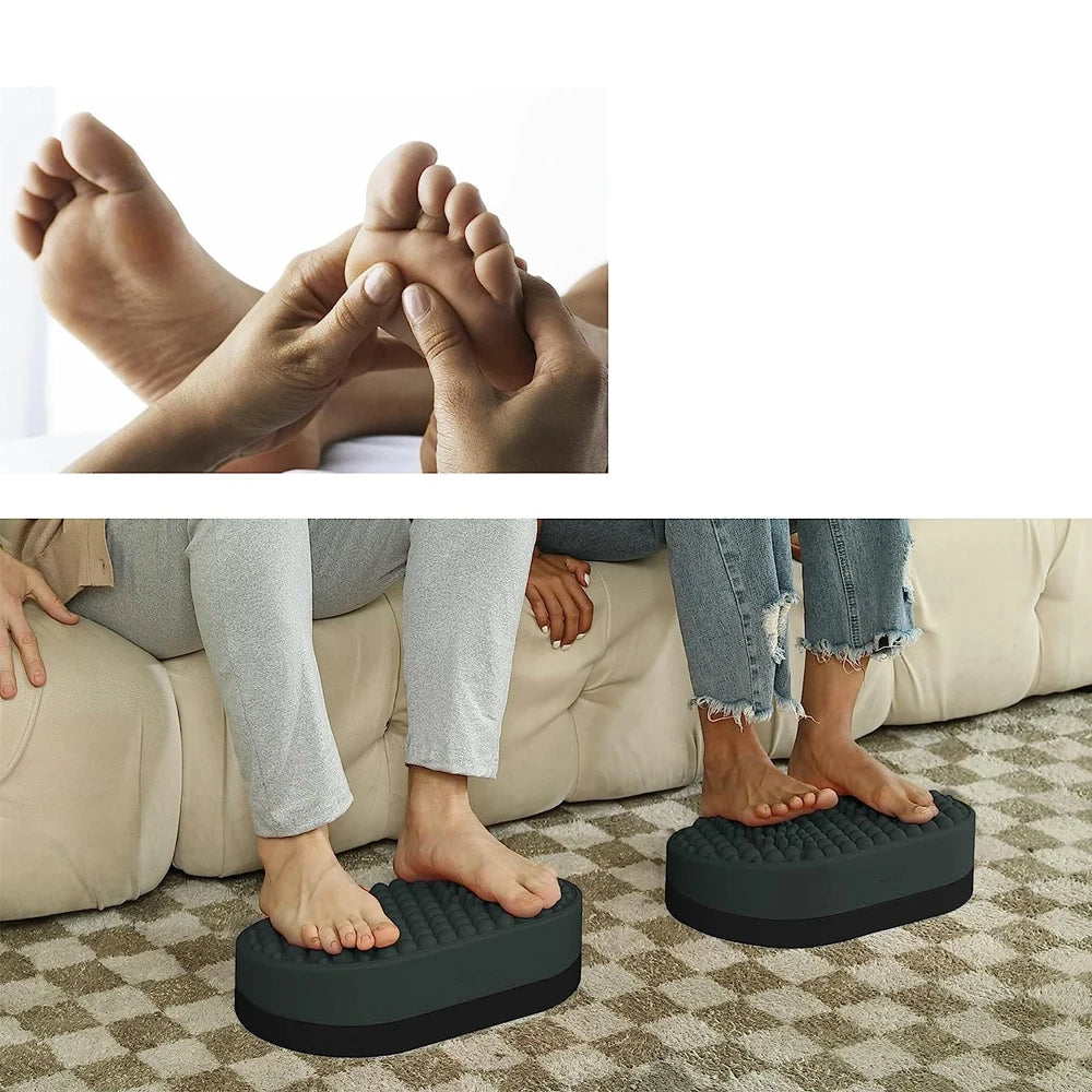 Masseur de pied électrique Repose Pied & Ottoman – Tabouret Bureau, Soulagement Fasciite Plantaire, Coussinets Silicone Souple & Stimulation Circulation Sanguine