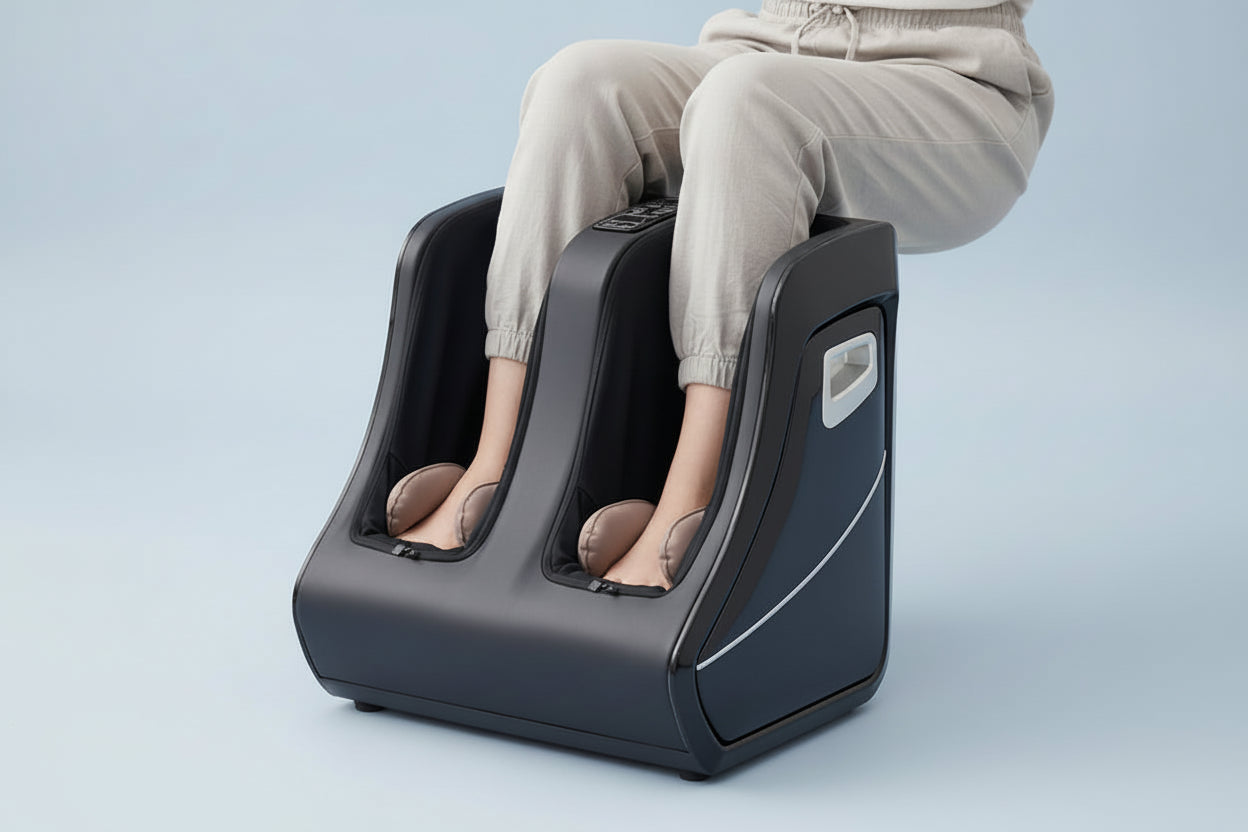 Masseur de pied électrique Shiatsu & Pétrissage – Circulation Chaleur, Compression Jambes & Mollets, Relaxation Profonde, Usage Homme Femme