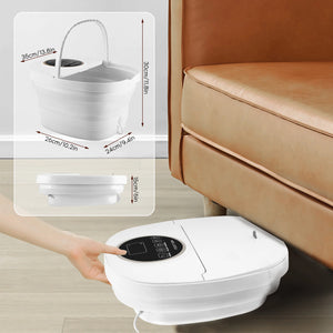 Bain de pied masseur électrique chauffant & vibrant – Pédicure relaxante, zones réflexes, minuterie & 16 rouleaux Shiatsu, pliable