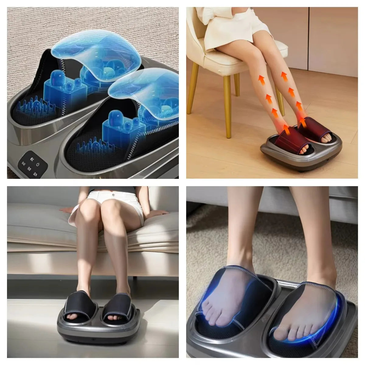 Masseur de pied électrique Shiatsu 3D & Chauffant – Pétrissage Mollets, Massage Relaxant, Idéal Maman, Papa & Cadeau Noël Fête des Mères