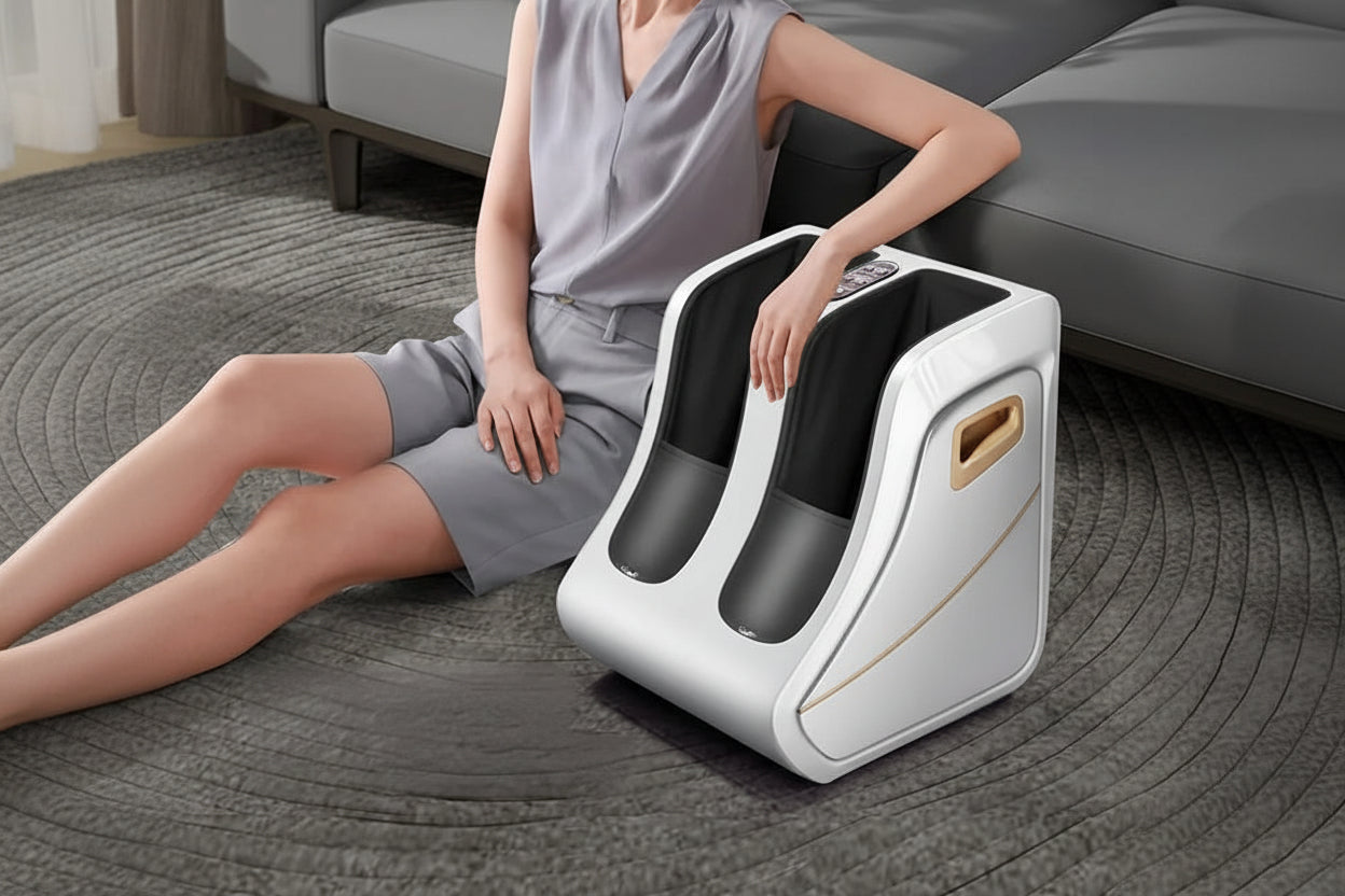 Masseur de pied électrique Shiatsu & Pétrissage – Circulation Chaleur, Compression Jambes & Mollets, Relaxation Profonde, Usage Homme Femme