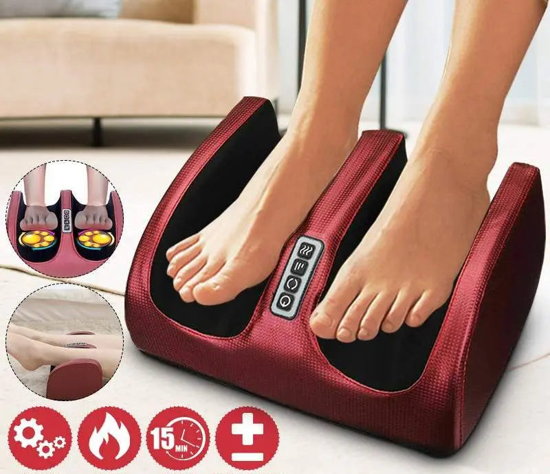 Masseur de pied électrique – Thérapie Chauffante & Compression Chaude – Rouleau de Pétrissage Shiatsu Relaxation musculaire, Soulagement de la douleur et Machine de Spa des pieds