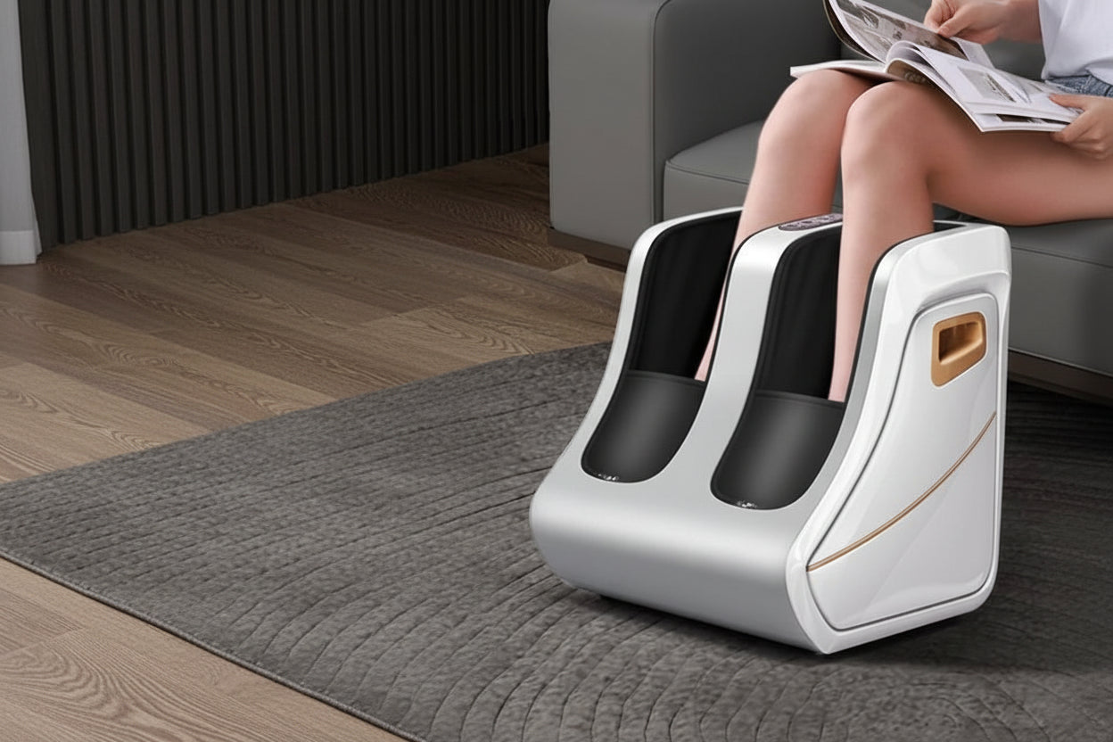 Masseur de pied électrique Shiatsu & Pétrissage – Circulation Chaleur, Compression Jambes & Mollets, Relaxation Profonde, Usage Homme Femme