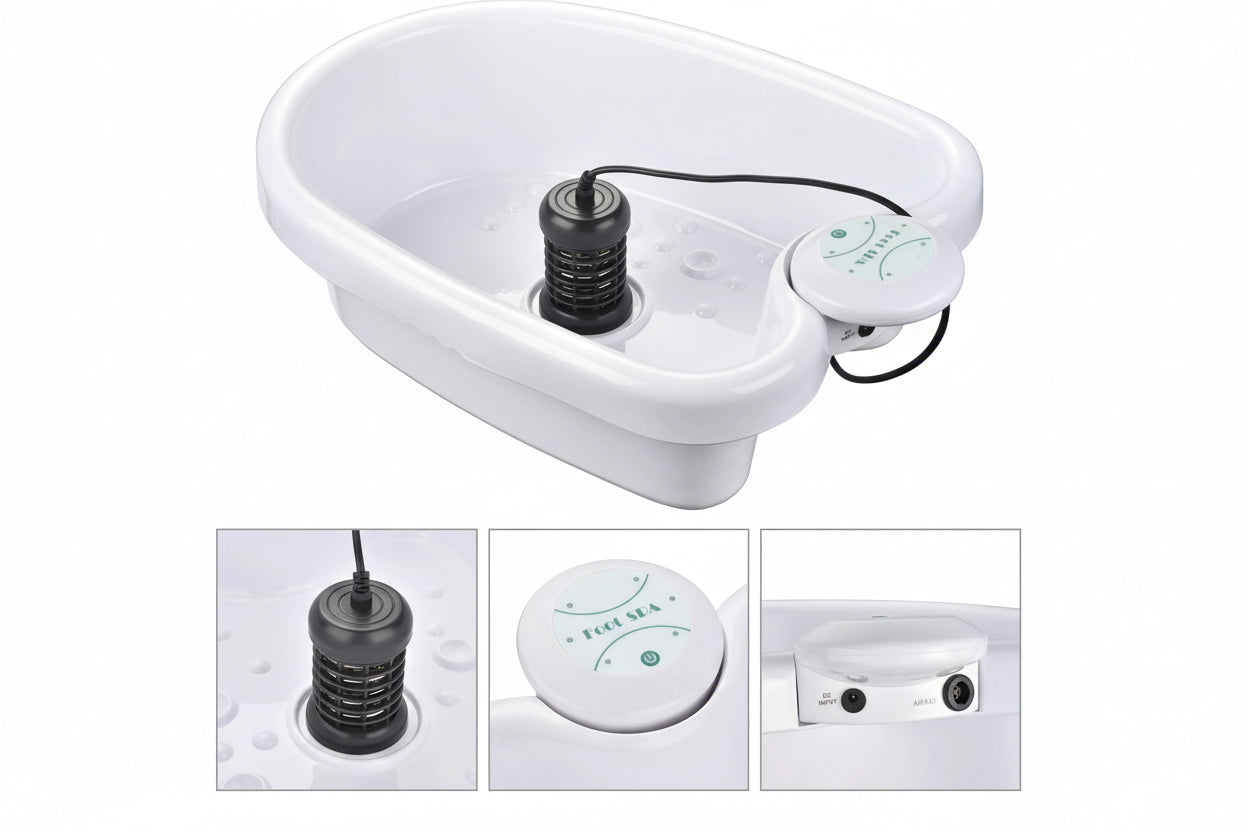 Bain de pied masseur Ion Détox & Vibrations – Baignoire Spa Pieds, Seau Trempage Sauna, Massage Acupression & Relaxation