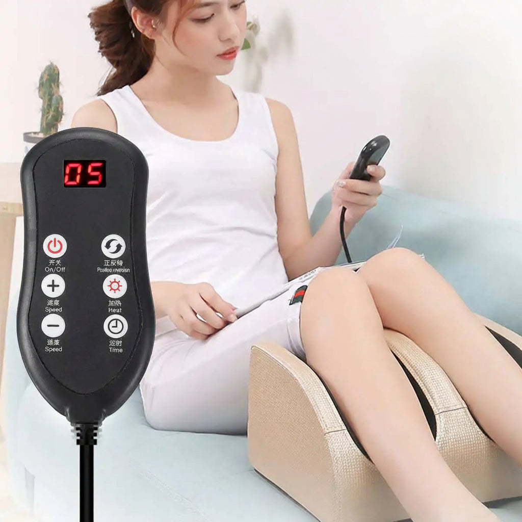 Masseur de pied électrique, compression chaude & rouleau de pétrissage profond – Machine de massage corporel, relaxant mollets, soulagement pression pieds & chevilles