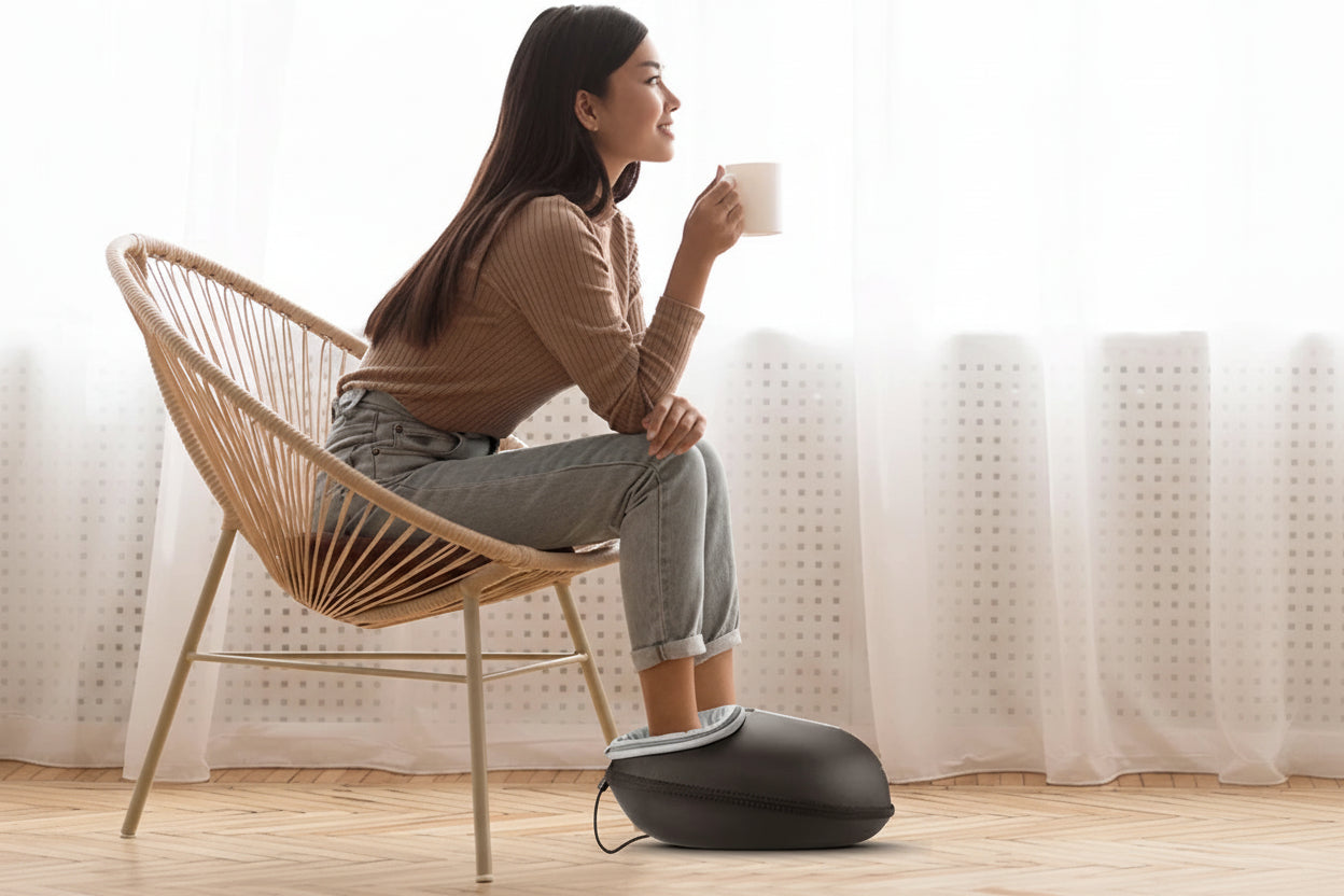 Masseur de pied électrique & enveloppant – Relaxation musculaire, rouleau chauffant, réflexologie & instituts oto, circulation sanguine, soulagement tensions & douleurs.