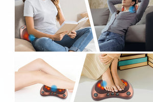 Oreiller de Massage électrique tête & cou – Masseur Shiatsu relaxation épaules dos, thérapie magnétique arthrite, portable & vibrant