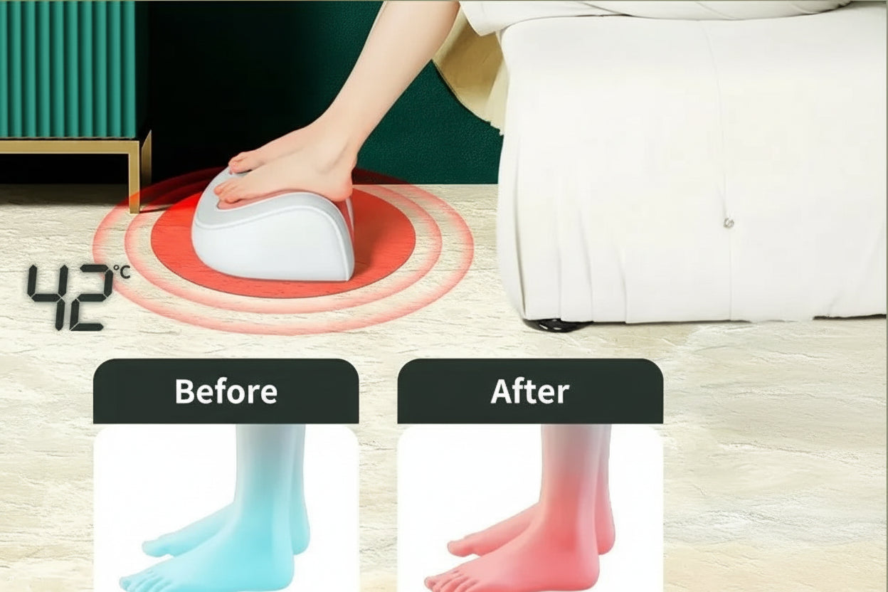 Masseur de pied électrique Shiatsu & Chauffant – Masseur corporel Pétrissage profond, Thérapie thermique, 3 Modes de rouleau & Circulation sanguine