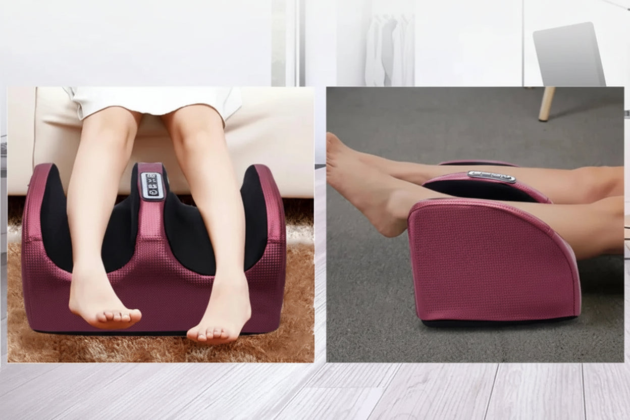 Masseur de pied électrique à Compression & Chauffante – Rouleau de Pétrissage Relaxation musculaire Thérapie Chauffante Jambes & Chevilles