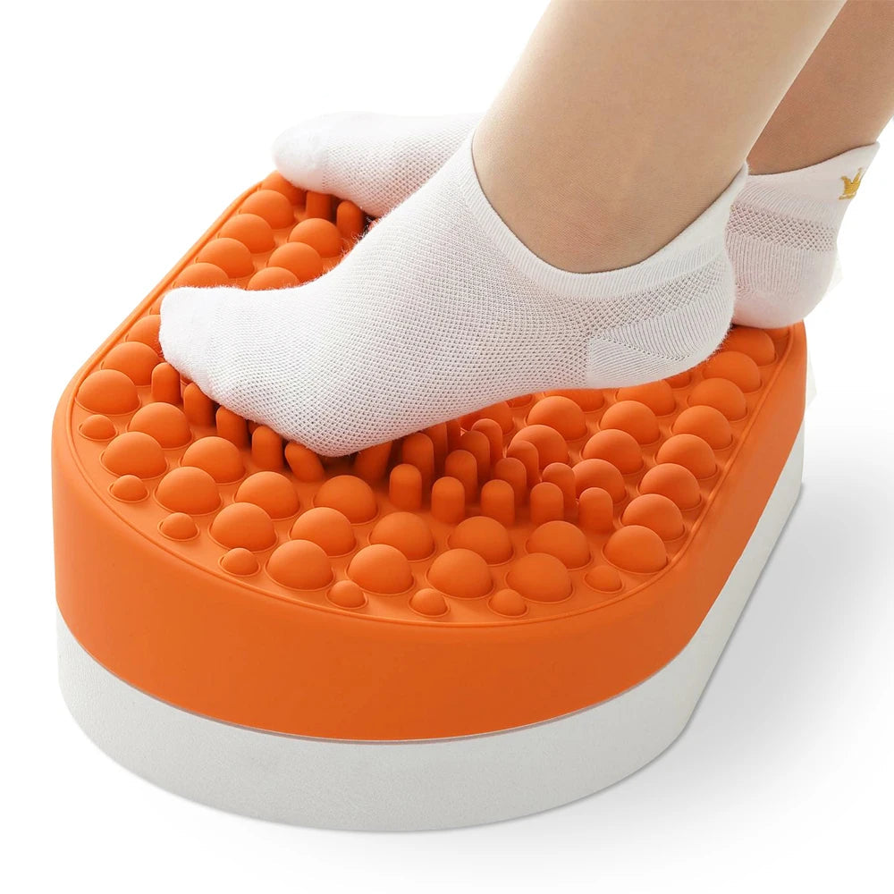 Masseur de pied électrique Repose Pied & Ottoman – Tabouret Bureau, Soulagement Fasciite Plantaire, Coussinets Silicone Souple & Stimulation Circulation Sanguine