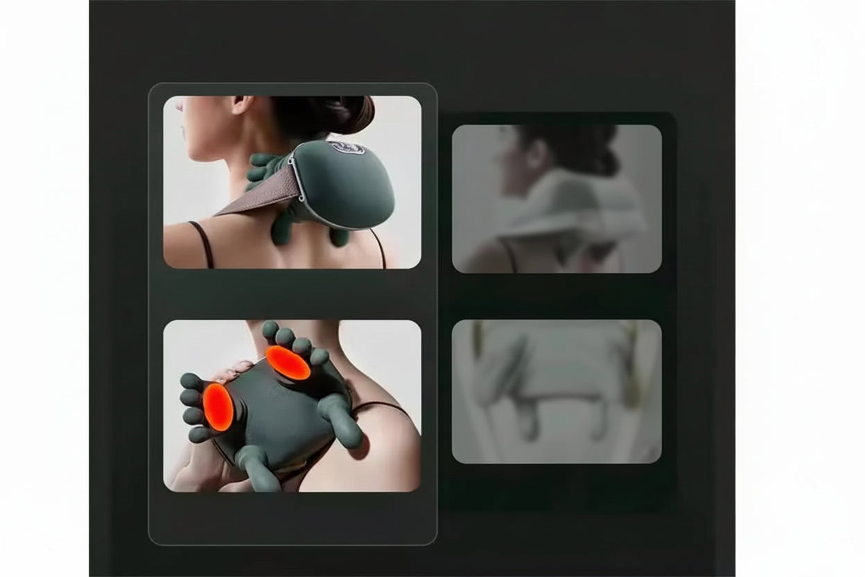 Masseur de cou électrique & dorsal – Massage profond 4D, soulagement douleurs & tensions musculaires, rechargeable, Type-C, autonomie 3H