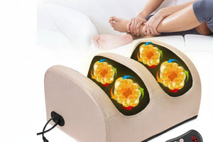 Masseur de pied électrique, compression chaude & rouleau de pétrissage profond – Machine de massage corporel, relaxant mollets, soulagement pression pieds & chevilles