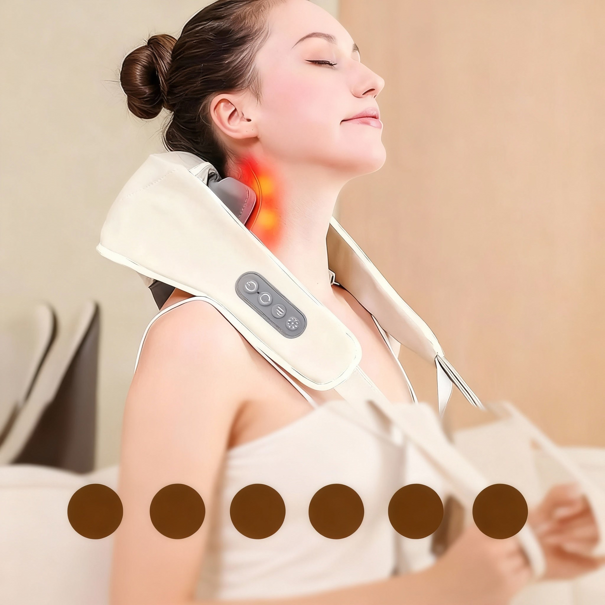 Appareil massage cou et cervicales – Shiatsu & Chauffant pour épaules dos et trapèzes