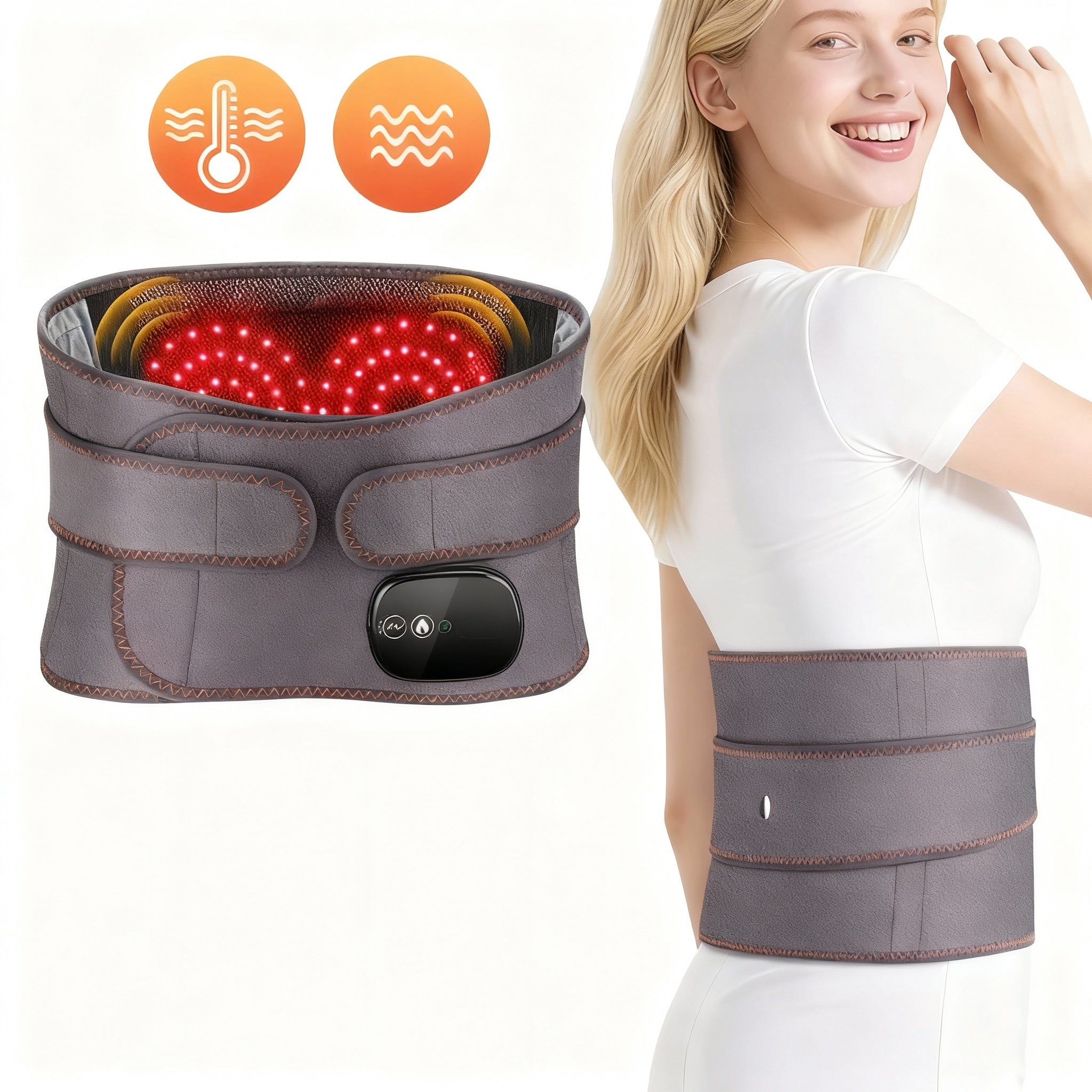Ceinture massage dos chauffante électrique & Vibration – Soutien lombaire, soulage Stress lombaire