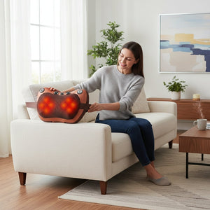 Oreiller de Massage électrique tête & cou – Masseur Shiatsu relaxation épaules dos, thérapie magnétique arthrite, portable & vibrant