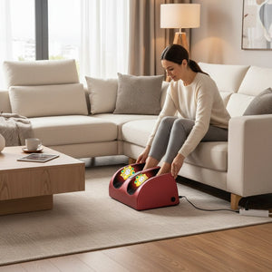 Masseur de pied électrique à Compression & Chauffante – Rouleau de Pétrissage Relaxation musculaire Thérapie Chauffante Jambes & Chevilles