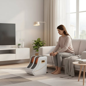 Masseur de pied électrique Shiatsu & Pétrissage – Circulation Chaleur, Compression Jambes & Mollets, Relaxation Profonde, Usage Homme Femme