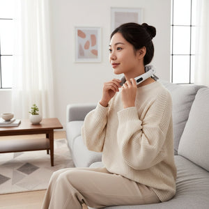 Appareil massage cou et cervicales électrique & microcourant – Masseur cervical pétrissage Shiatsu, vibration, chauffage, épaule, sans fil & têtes remplaçables