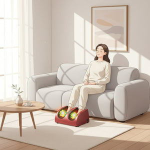 Masseur de pied électrique à Compression & Chauffante – Rouleau de Pétrissage Relaxation musculaire Thérapie Chauffante Jambes & Chevilles