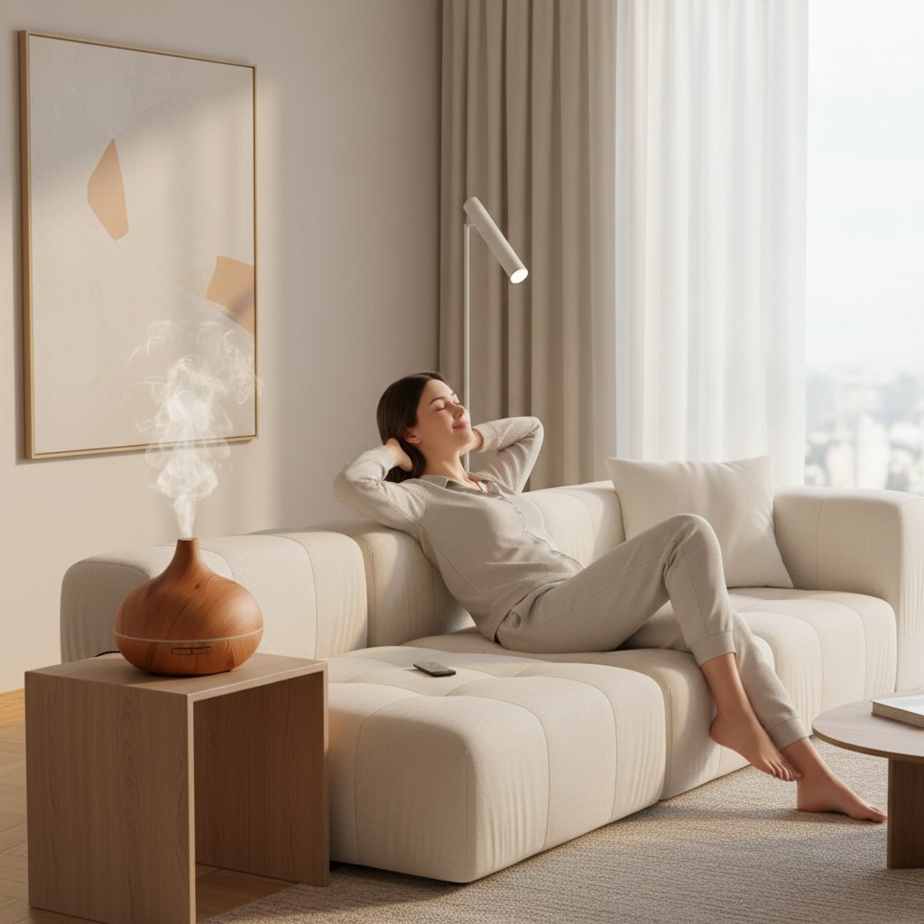 Diffuseur d'arômes 500ml Bois & Ultrason – Humidificateur d'air huiles essentielles 7 couleurs, silencieux, télécommande & minuteur pour maison