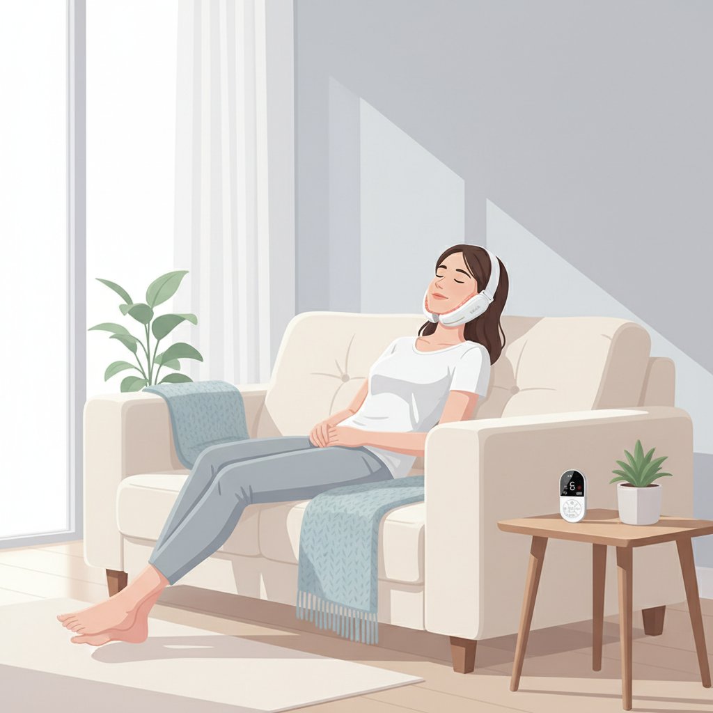 Masseur visage électrique EMS & Lumière Rouge – Appareil Lifting Raffermissant, Soin Anti-âge, Massage Chauffant & Microcourant 4 Pôles