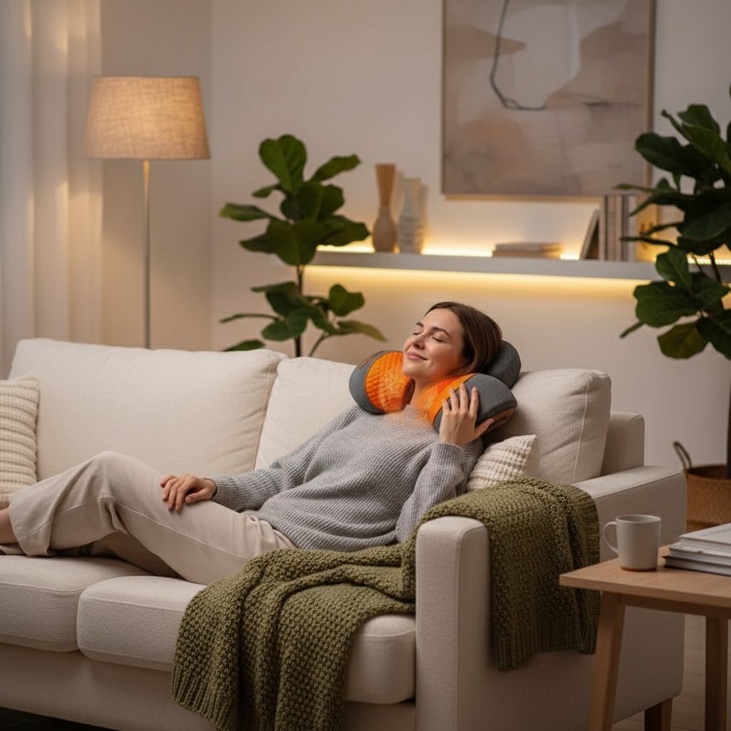 Coussin masseur cervical, Chauffant & Vibrant – Oreiller Cervical Électrique, Compresse Chaude, Massage Nuque & Épaules, Relaxation Traction Dos