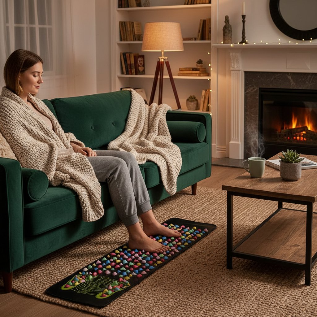 Masseur de Pied Acupression & Réflexologie – Coussin de Massage Marche, Relaxation Pieds Pression, Soin Santé & Fatigue Pieds