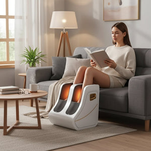 Masseur de pied électrique Shiatsu & Pétrissage – Circulation Chaleur, Compression Jambes & Mollets, Relaxation Profonde, Usage Homme Femme