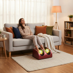 Masseur de pied électrique à Compression & Chauffante – Rouleau de Pétrissage Relaxation musculaire Thérapie Chauffante Jambes & Chevilles