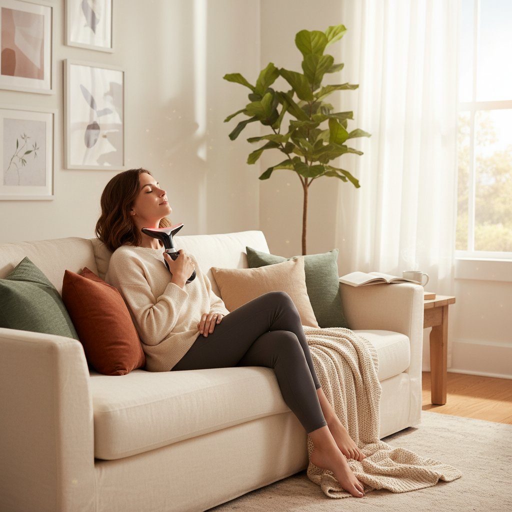 Masseur visage électrique LED lumière rouge & IPL – Appareil Rajeunissement de la peau, Lifting du cou, Machine de serrage, Anti-rides & Double menton